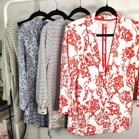 Blouses & Blazer BUNDLE Large Women's 3/4 Sleeve Fall Floral Mixed Lot Wholesale - Picture 1 of 7